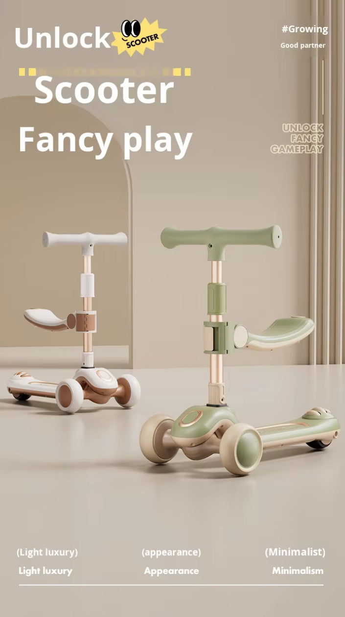 Multi-Stage Scooter/Rider – The “Golden Triangle” Ride-On & Scooter