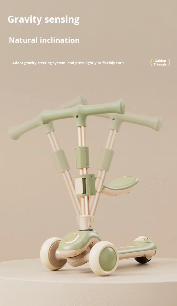 Multi-Stage Scooter/Rider – The “Golden Triangle” Ride-On & Scooter